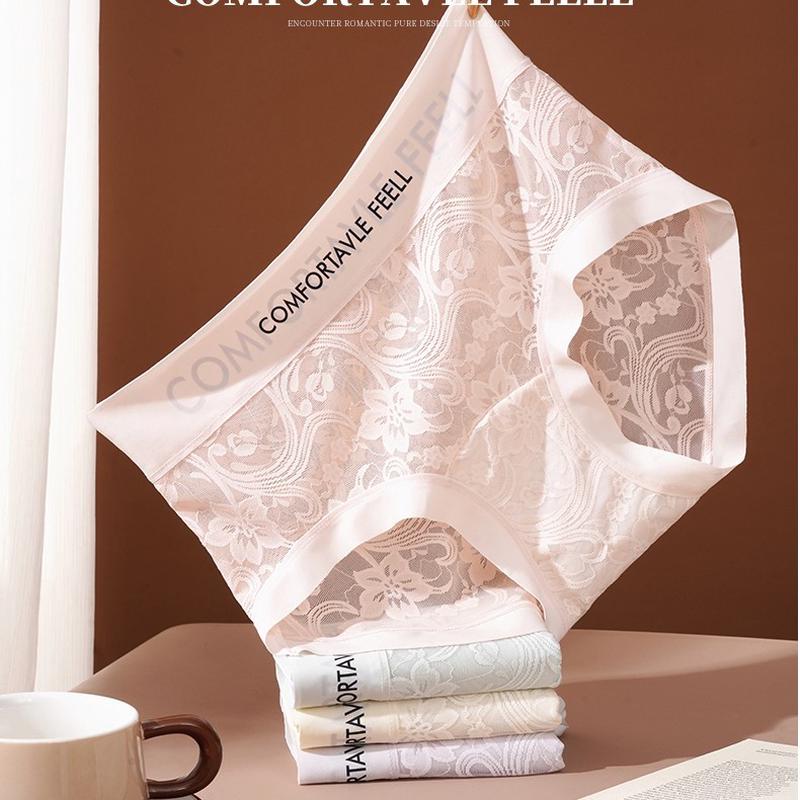 2025新款蚕丝若风性感蕾丝内裤女款欧抑菌无痕中腰