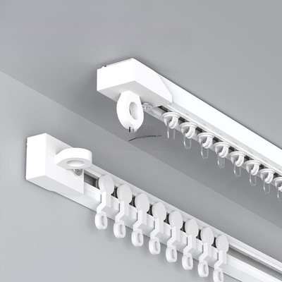 免打孔窗帘轨道滑轨挂钩式导轨窗帘杆床帘粘贴式免钉滑道滑轮单轨