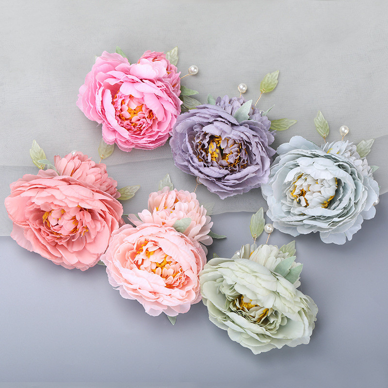 汉服发饰绢花发夹古风后压头饰 唐风花朵夹子古装配饰旗袍头花簪