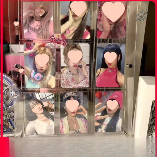 小卡展示架九 宫格卡砖寸拍 得立爱豆卡片凹亚克力卡册桌面可包邮