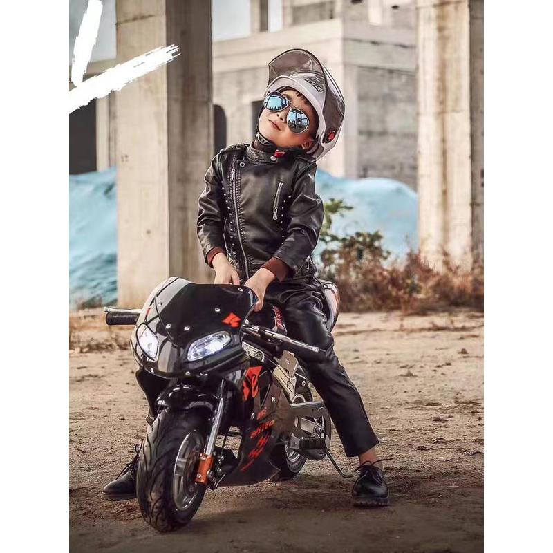 49CC迷你儿童小跑车迷你小型两轮亲子摩托车汽油趴赛四冲生日礼物