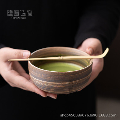 日式粗陶抹茶套装点茶工具陶瓷抹茶碗茶筅套装打茶盏抹茶粉百本立