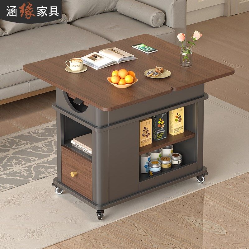 可升降折叠茶几客厅沙发边几w边柜中古风移动小推车小茶桌餐桌J49,住宅家具,角几/边几,淘宝优惠券,粉丝福利购,淘宝优惠卷