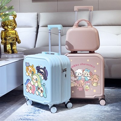 儿童行李箱女孩小型轻便18寸登机小学生拉杆箱卡通可坐旅行密码箱