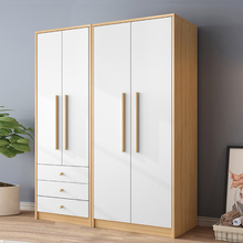 加深衣柜家用卧室现代简约出租房用收纳储物小户型原木对开门衣橱