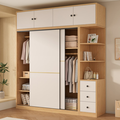 实木衣柜家用卧室推拉门衣橱