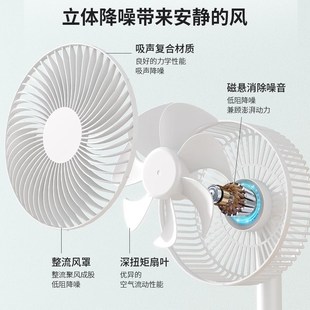 家用学生宿舍静音电风扇 USB充电摇头风扇办公室桌面小型便携台式