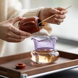观岚玻璃茶渣缸建水中式家用创意桌面茶台水盂废水桶茶洗茶具配件