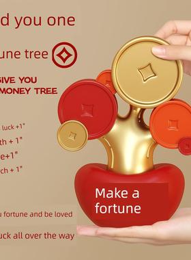 金钱花金钱树吸引财富，办公室工作站桌面小装饰品，女孩和男孩的