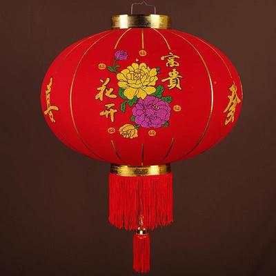 过年款大红笼绒灯布新年吊灯户外阳新装饰大EAL门口中台国风灯笼