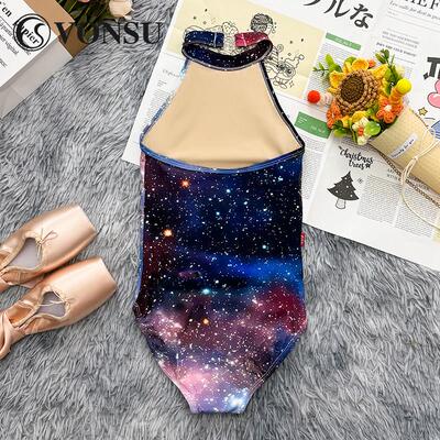 vonsu梵舒EB6137-83儿舞童芭蕾舞练功服蹈脖体操服花色形体挂服现
