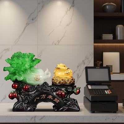八方来财白菜摆件招dw8dw55s财金蟾装铺办公室店银柜台前台饰开收