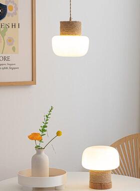 创日式吊灯原木TOW覆古侘意民宿饭厅灯卧室床书头寂房吧台实木茶