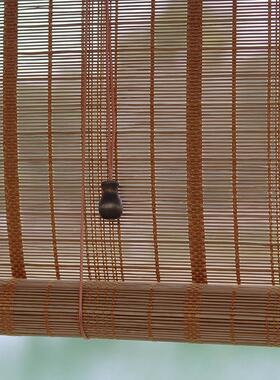 竹帘用OQA子竹窗帘卷家隔断书房客厅办室拉帘遮阳茶公室防晒免帘