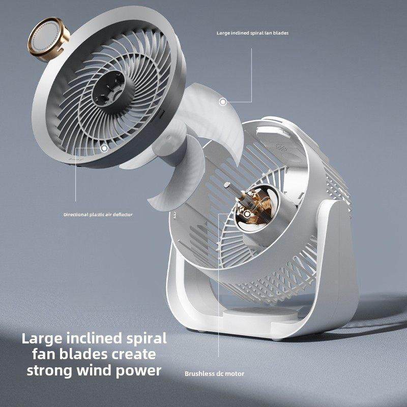 语空气循环风扇房充电免打孔墙挂墙厨音生间家小桌面44016卫静音