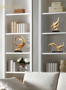 金色海豚艺礼品摆饰酒CS-425桌柜摆办公室面轻奢件装饰品朋友电工