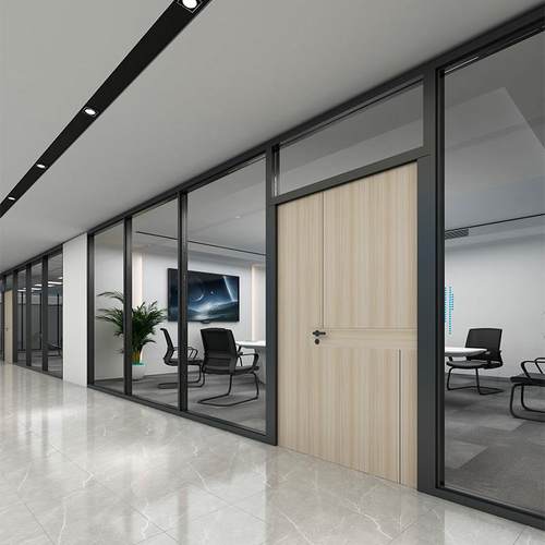 办公室玻璃隔断墙铝合金中叶空内置百屏风乔治斯顿双层璃化玻隔音