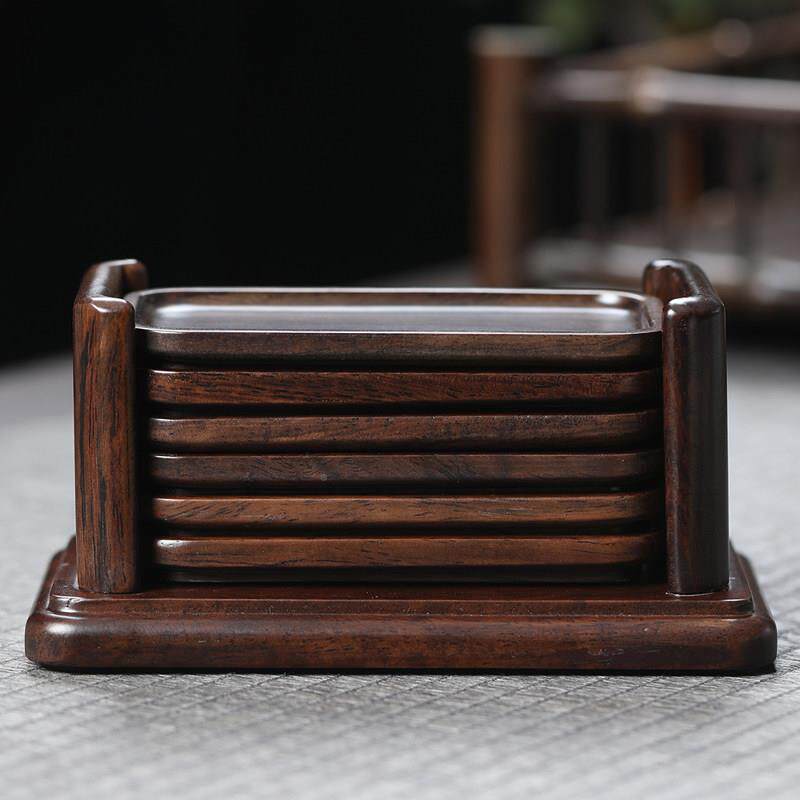 苏氏陶瓷杯垫黑檀木隔热垫茶茶杯托功夫道托茶具配件茶垫SNQ子套