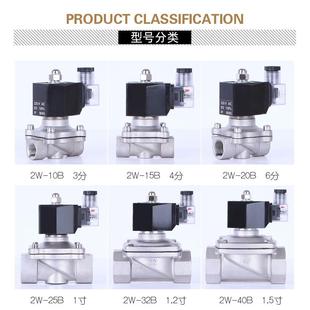 山4分6分1寸 包邮 04不锈开钢常室 电磁关水阀闭气阀220V24VSANYE