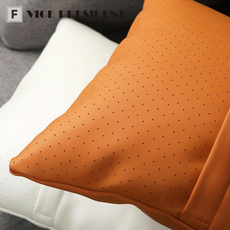 纳n帕apa仿牛皮美拉沙德棕抱护枕套客厅发枕F900垫办公室腰枕汽车