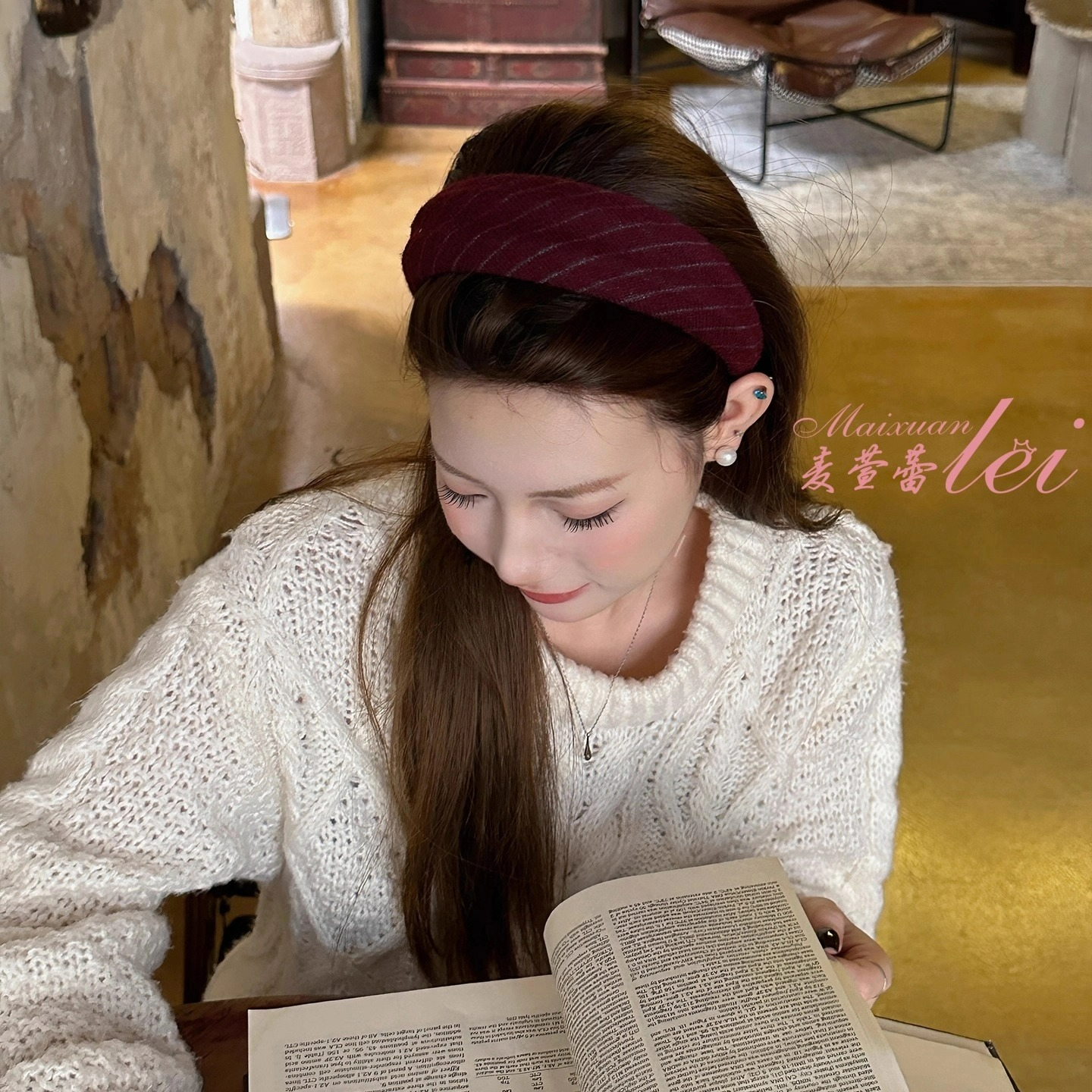 入秋后~高级感针织条纹宽边发箍女2025新款日常外戴洗脸压发头箍