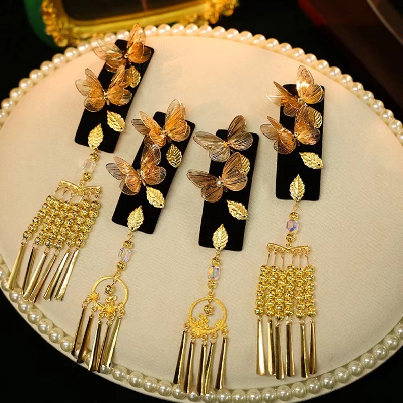 新中式手工刘海流苏发夹