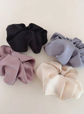 韩版春夏款缎面褶皱发夹高级感纯色香蕉夹复古百搭头饰扎马尾竖夹