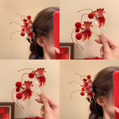 扮新中式 鲤鱼跃龙门 好运锦鲤发簪新年喜庆装 发饰国风u型簪气质女