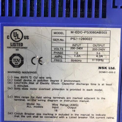 【询价】NSK伺服驱动器M-EDC-PS3060AB503