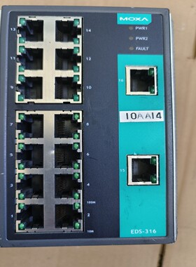 台湾摩莎MOXAEDS-316，16口工业交换机，成色如图--议价商品
