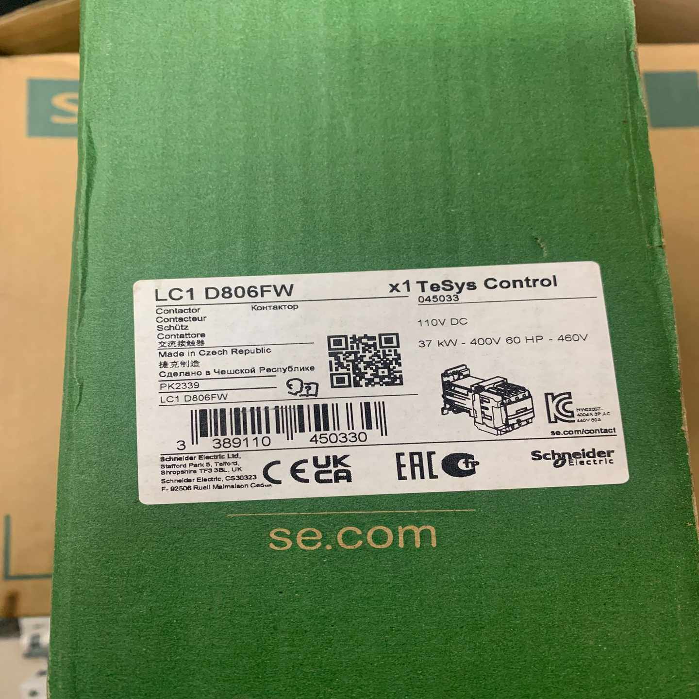 询价施耐德LC1D806FW，直流接触器，全新原装进口新款黑色