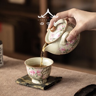 茶壶套装 单壶 女士精致茶具一人盖碗手抓壶防烫中式 泡茶壶家用新款