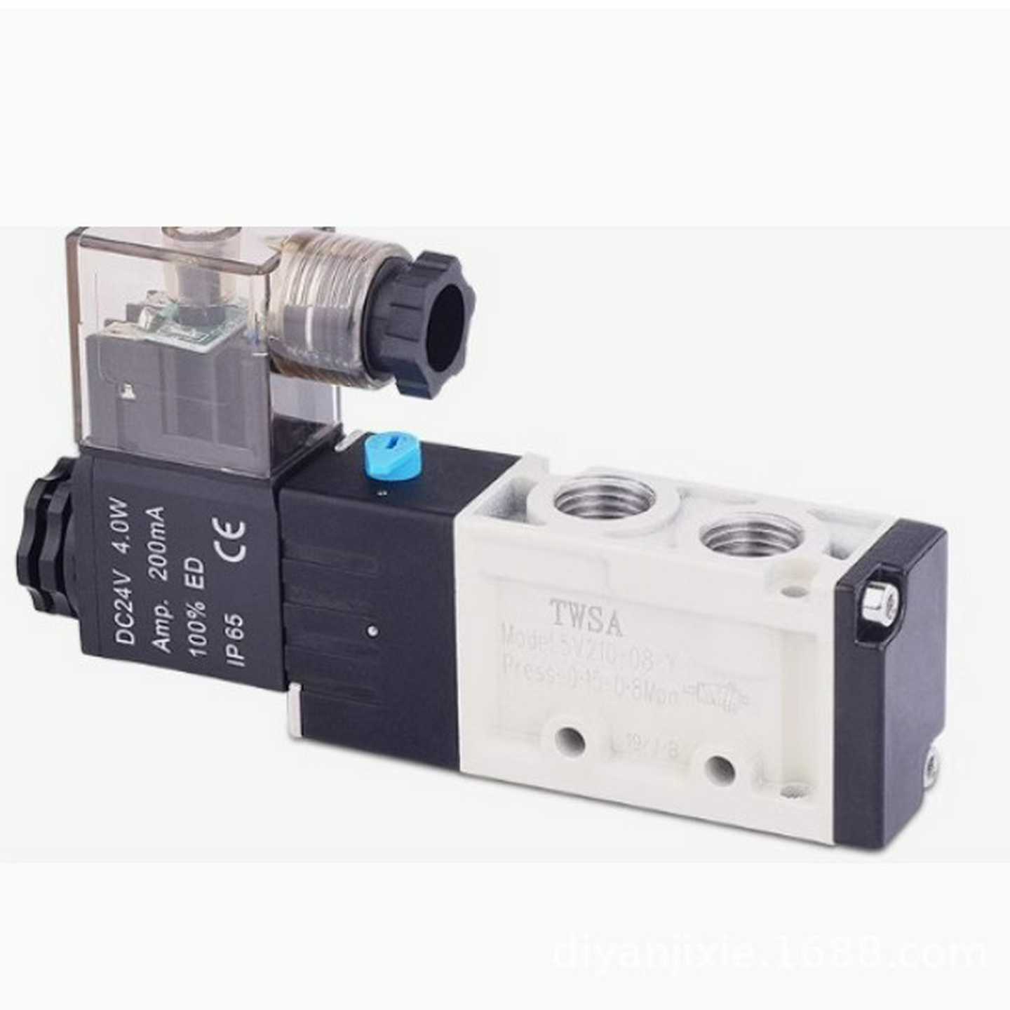 台湾TWSA电磁阀5V210-08-YDC24V2.8W100tMA机械手气动阀气缸