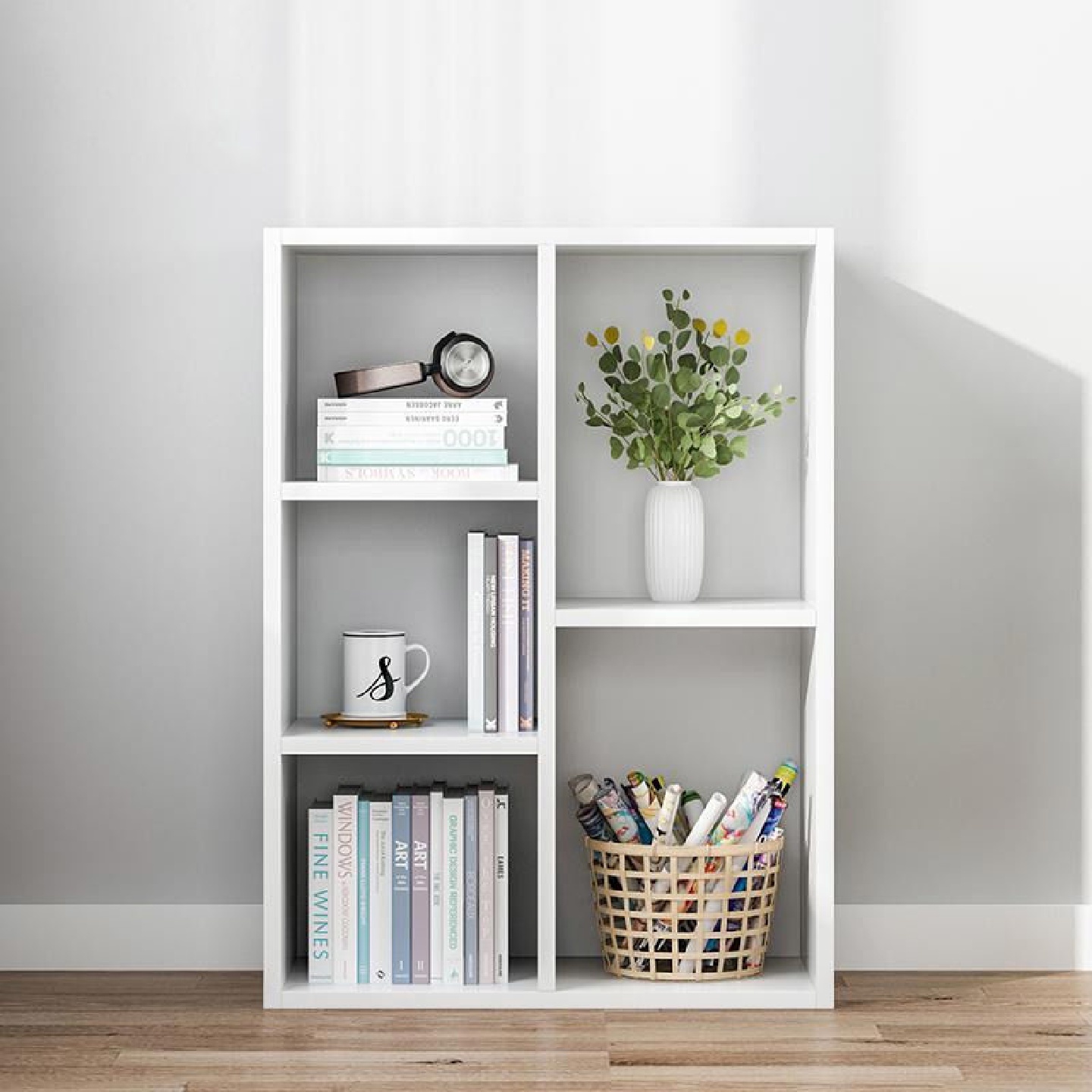 书架简约落地客厅柜子隔断置物架北欧收纳架子家用学生书柜格顾之