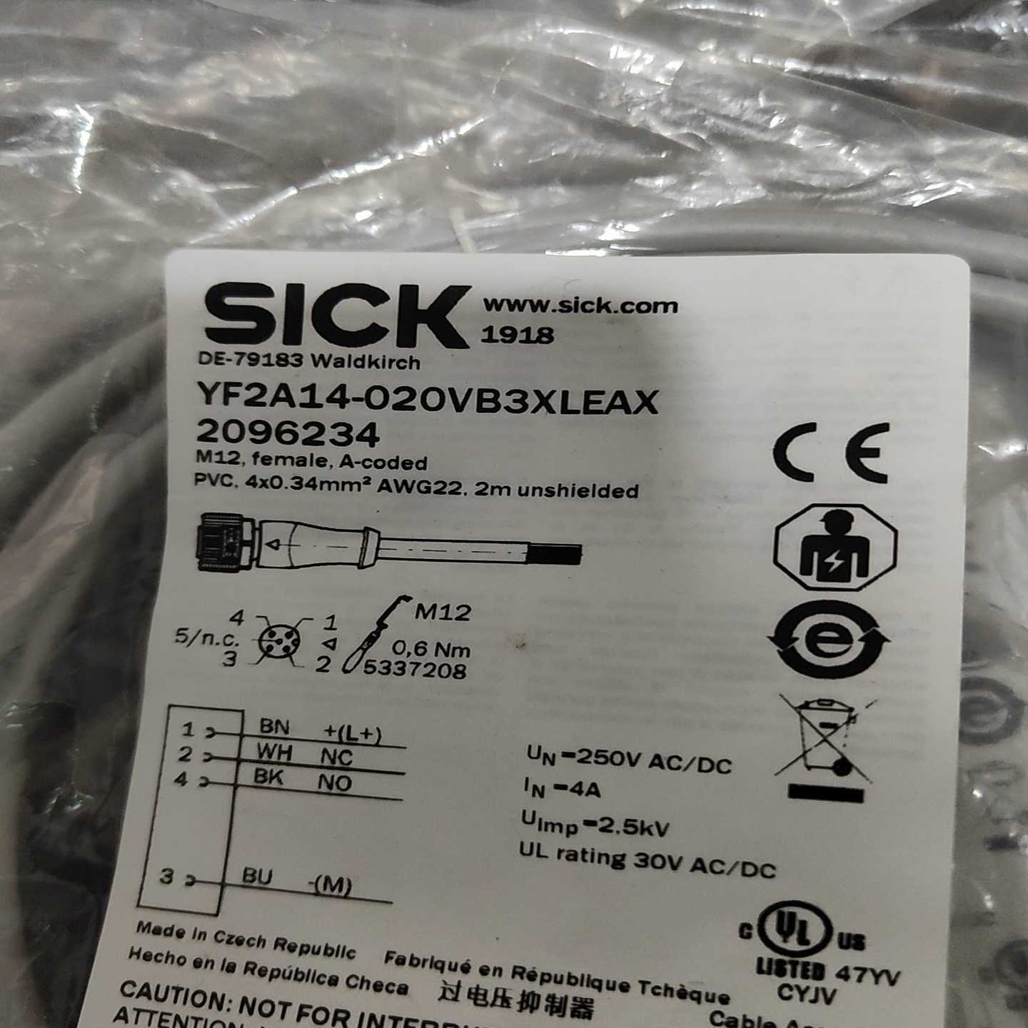 当天发货SICK西克YF2A14-020VB3XLEA询价