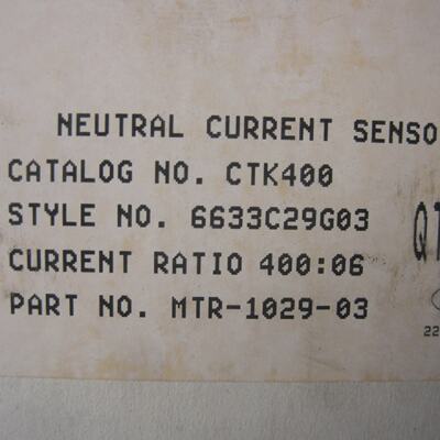 Nuovo CUTLER HAMMER CTK400 Neutro Corrente Sensore