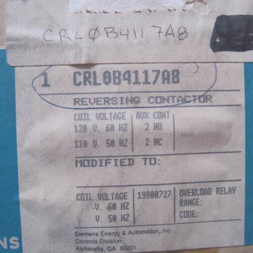NEW SIEMENS CRL0B4117A8 REVERSING CONTACTOR