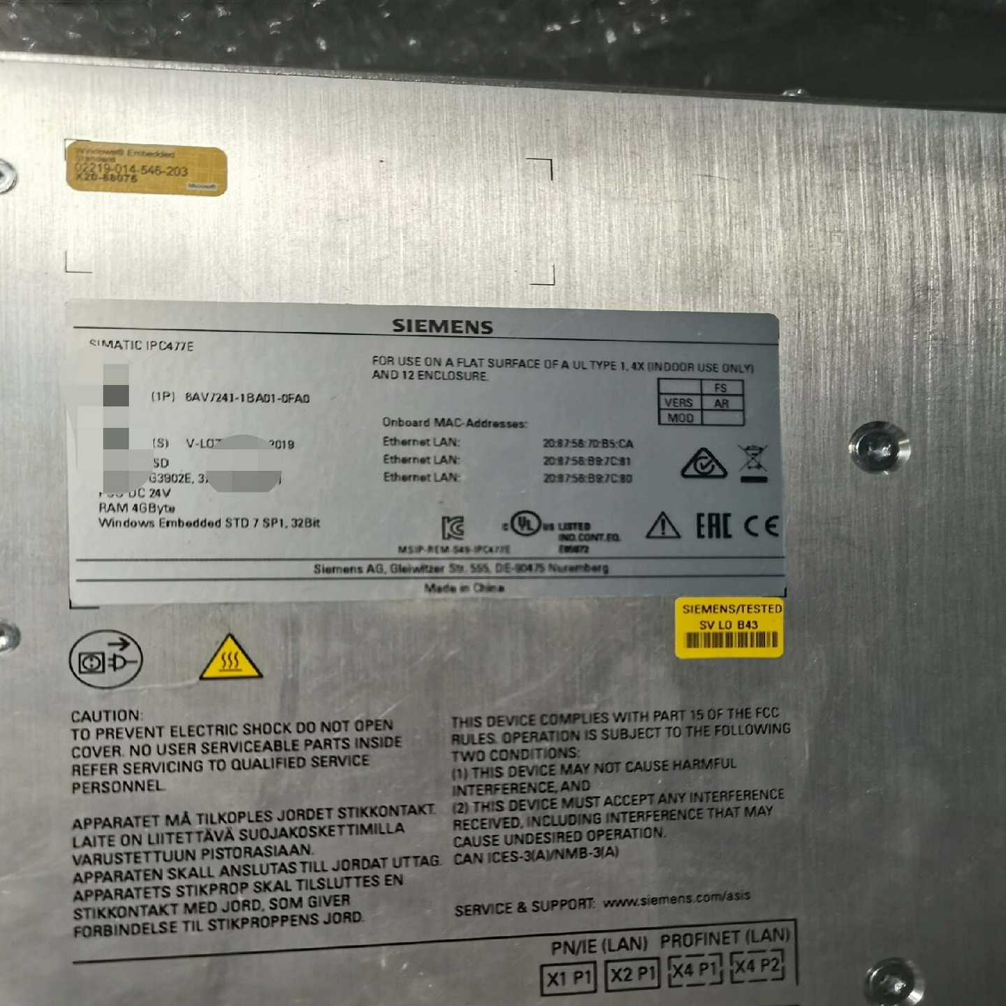 6AV7241-1BA01-0FA0成色99新，发货前会测试--议价商品