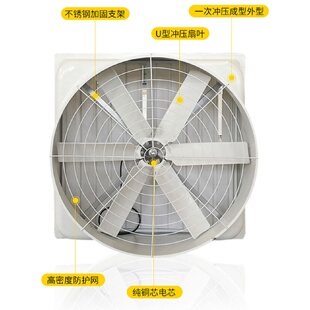 玻璃钢负压风机工业排气扇养殖场车间大功率排风扇工程车间降温