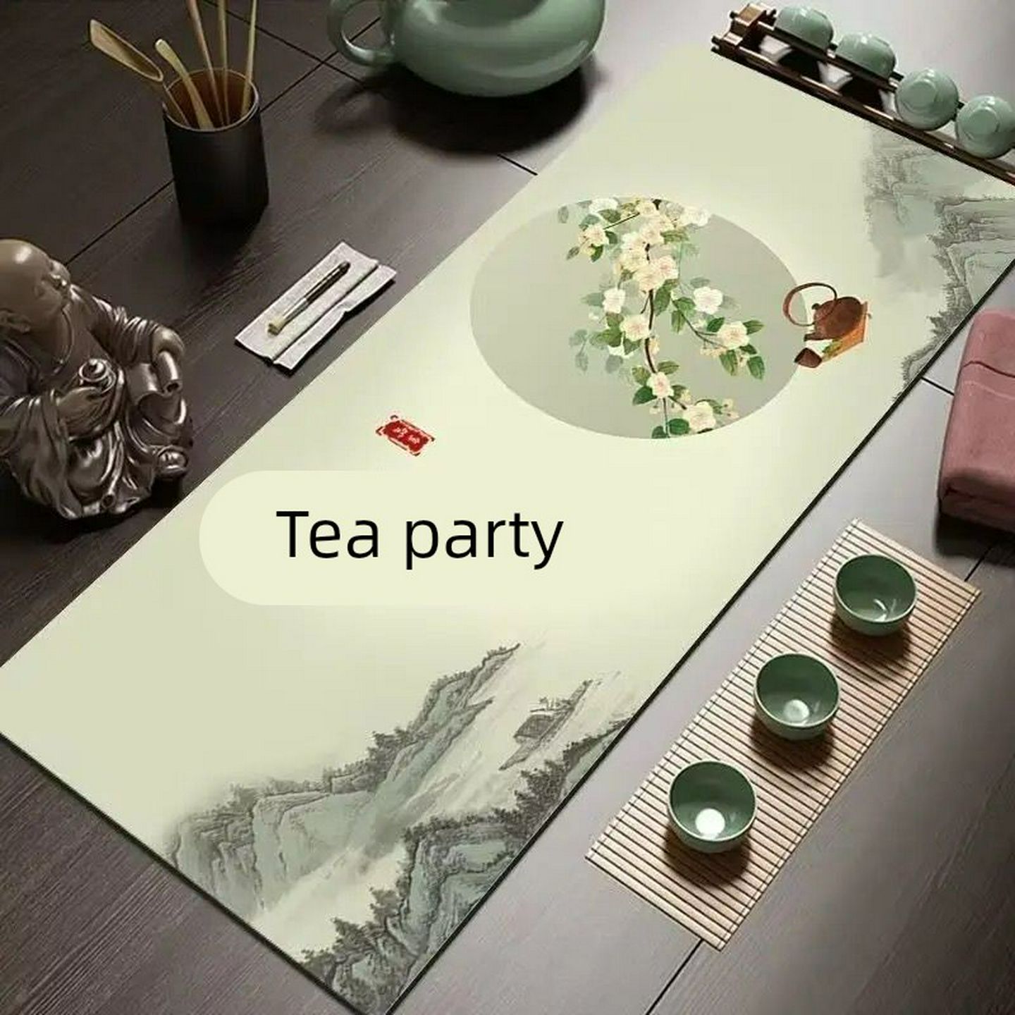桌旗新中式茶台布垫吸水速隔热干茶席茶桌垫鼠标垫沥水垫桌垫桌布