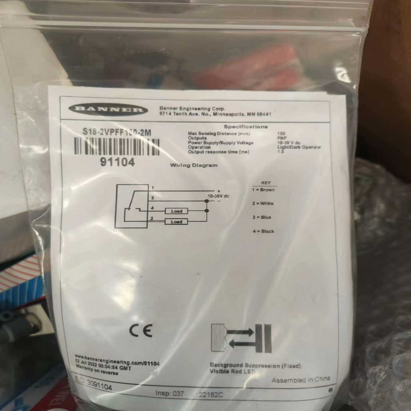 询价拍~邦纳banner S18-2VPFF150