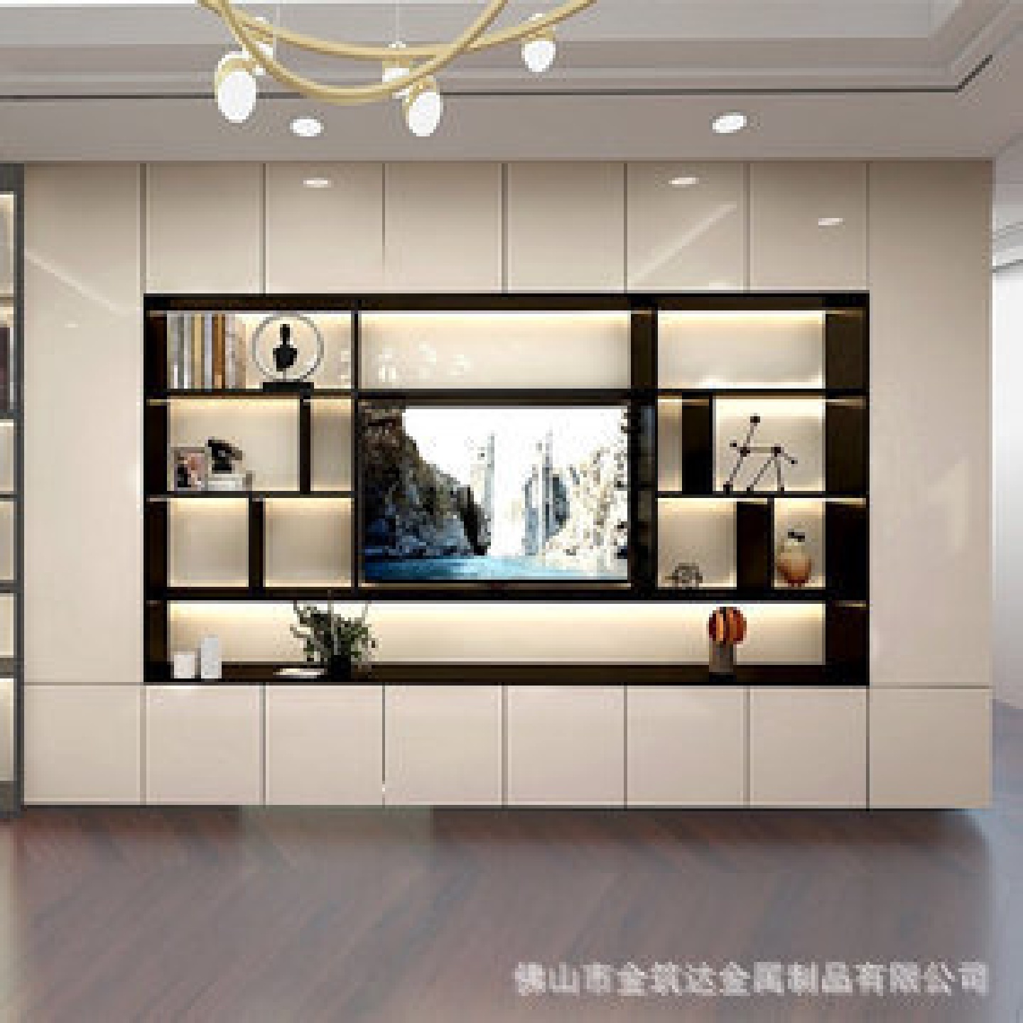 客厅不锈钢电视柜现代简约小户型组合墙柜壁龛柜多功能网红同款