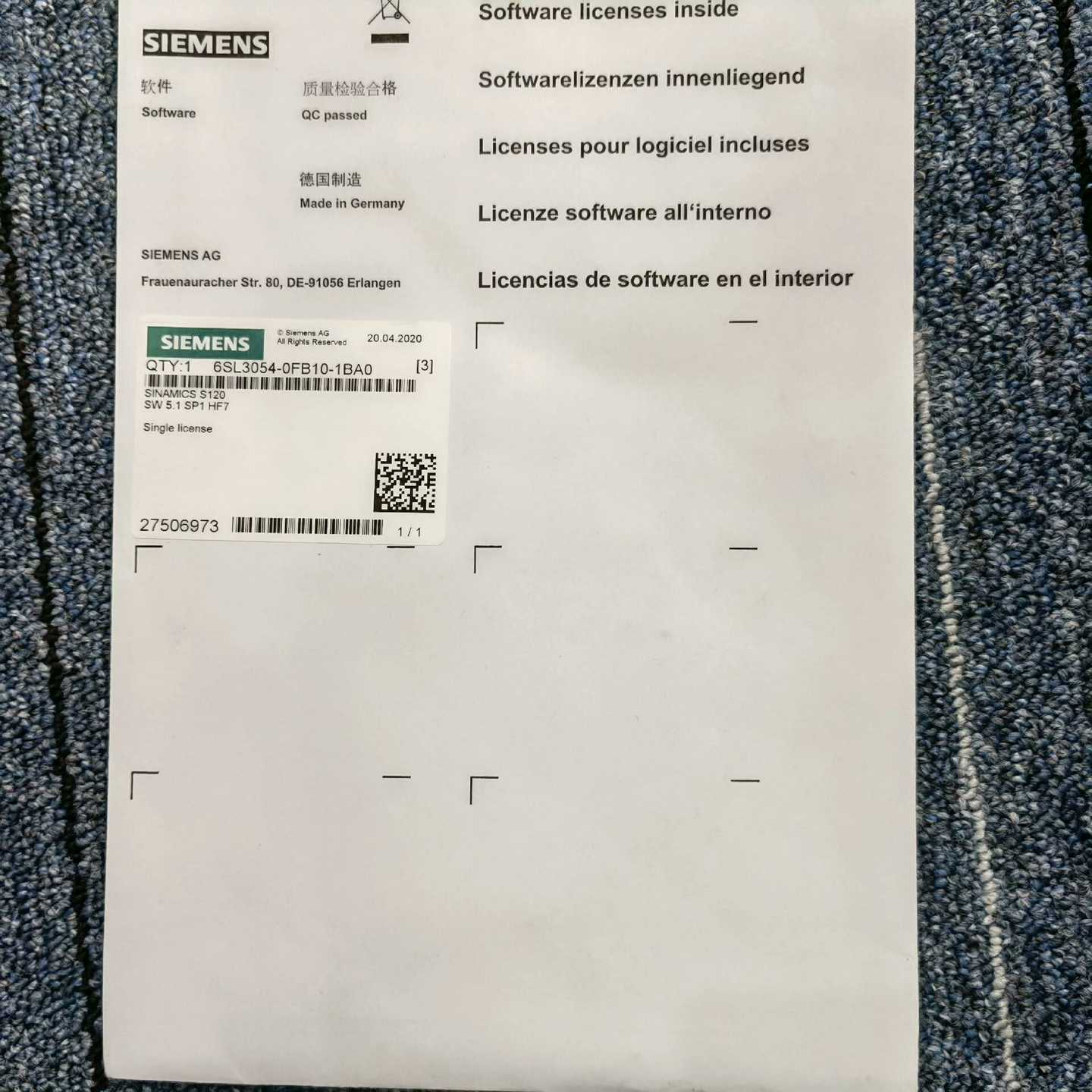 【议价】6SL3054-0FB10-1BA0CF卡适用