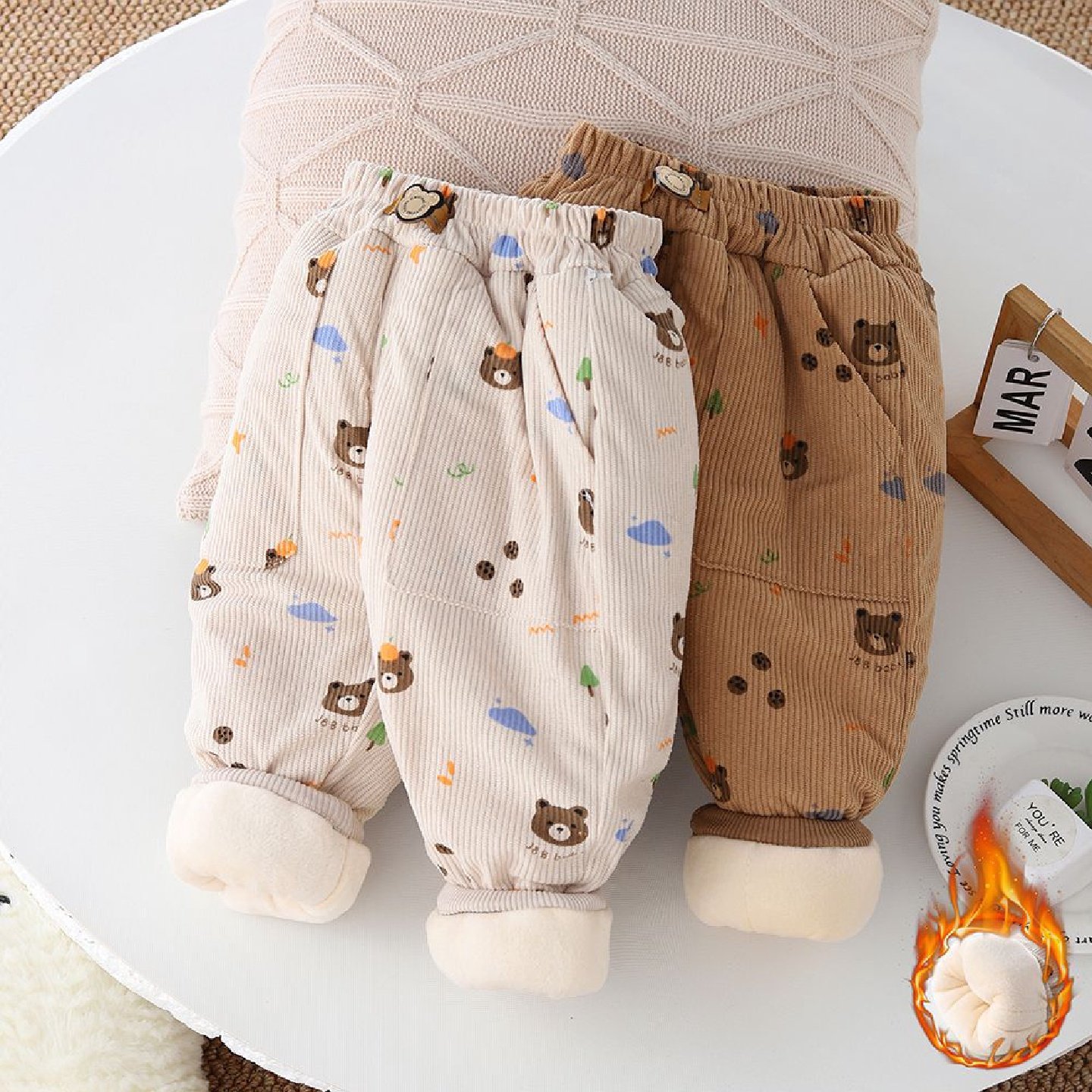 男童棉裤冬季超厚夹棉女宝宝外穿加绒裤儿童冬装北方一条过冬洋气