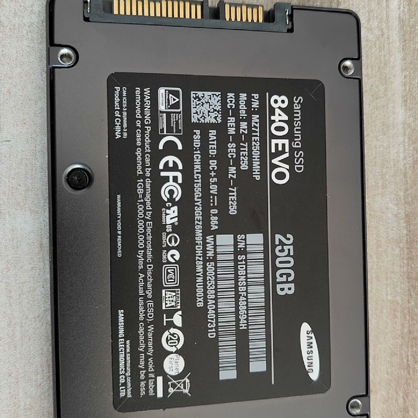 三星Samsung 840 EVO 250G固态-议价