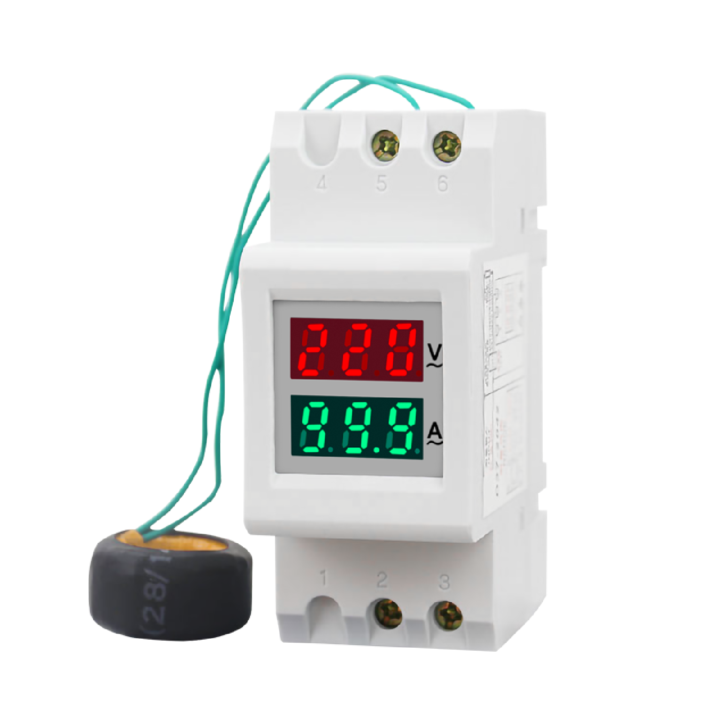 交流电压表电流表LED数显双显表220v380v100a空开??D37-2042导轨