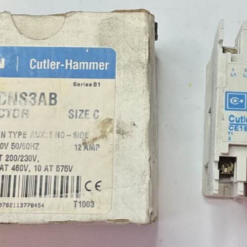 EATON CE15CNS3AB CONTACTOR SER.B1 12A 5060HZ 10HP575V SIZE C