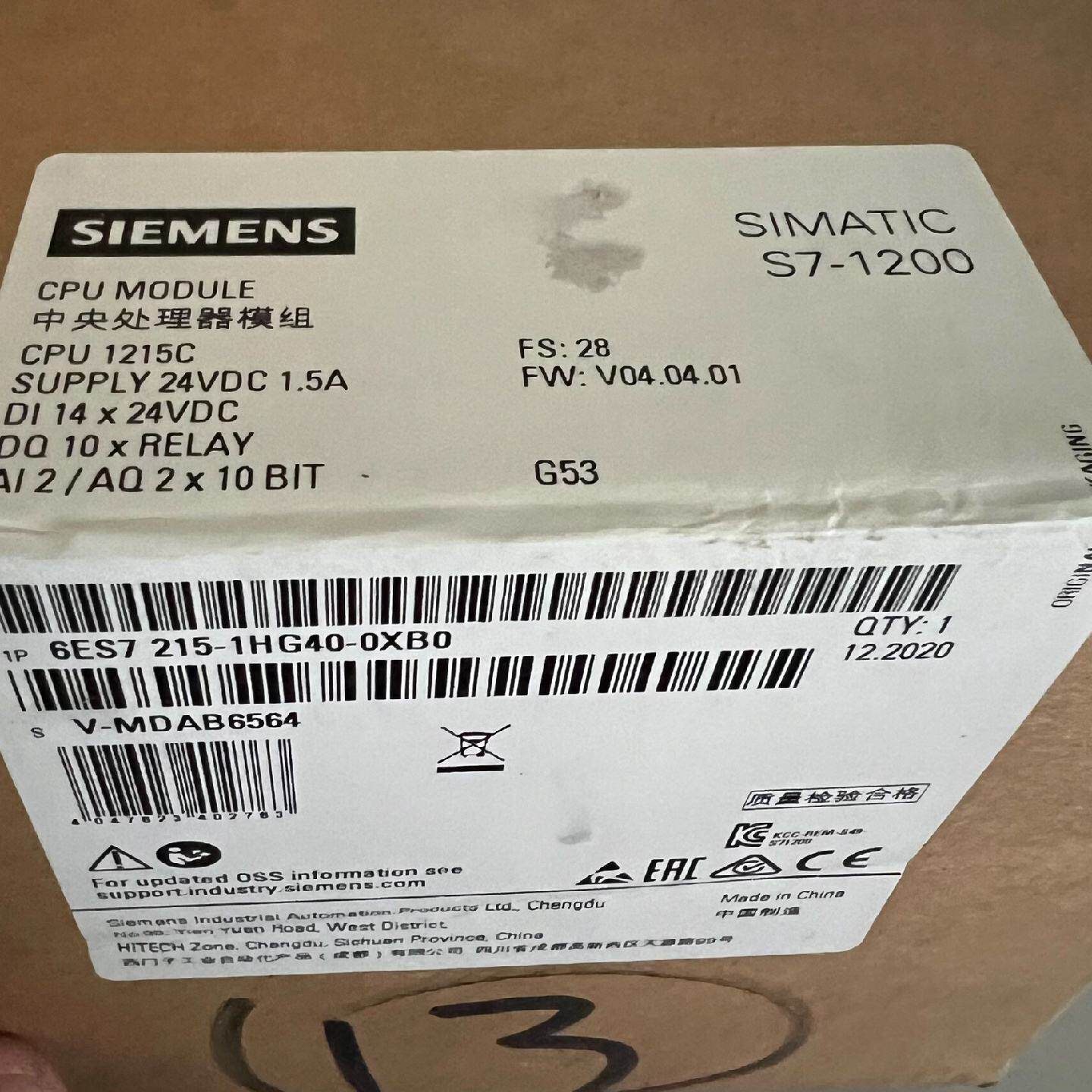 全新6ES7215-1HG40-0XB0 西门子Cpu 现货--议价商品