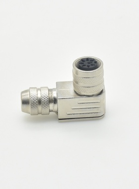 交期快C091D-8P金属防水连接器M16弯头8芯航空插头binderS