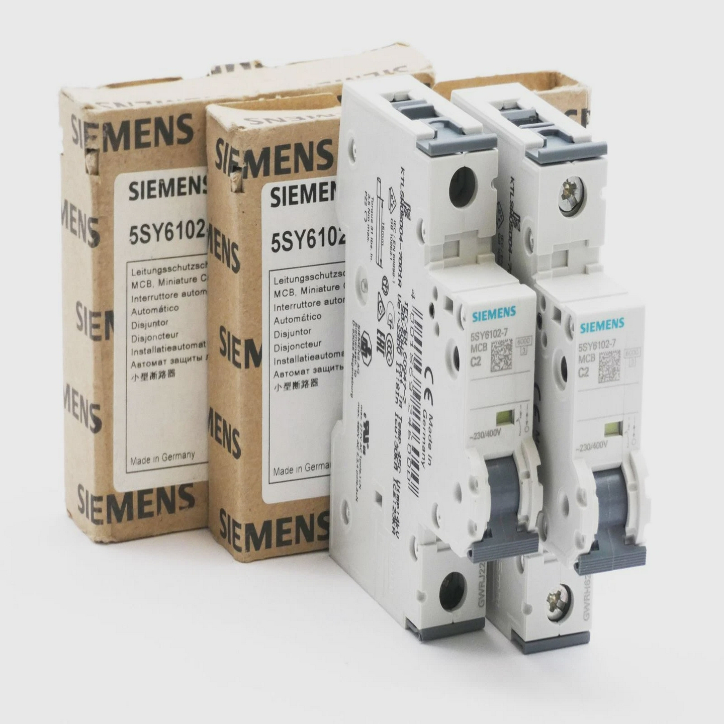 2xSiemens5SY6102-75SY6102-7MCBC2Leitungsschutzschalte